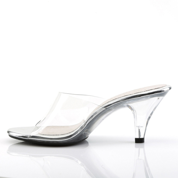 Transparent Slide On Open Toe High Heel Shoes - Picture 3 of 5